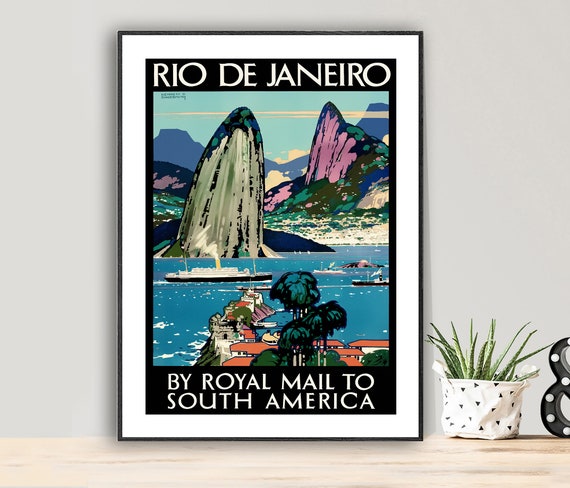 Rio De Janeiro Vintage Travel Poster Poster Paper Or Print Gift Idea Wall Decor