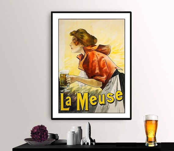 La Meuse Vintage Beer Travel Poster
