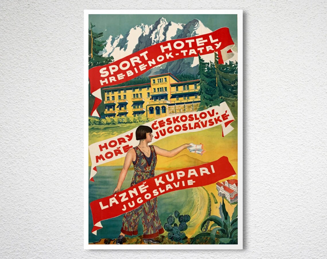 Sport Hotel Hrebionek Tatry Vintage Travel Poster - Image 2