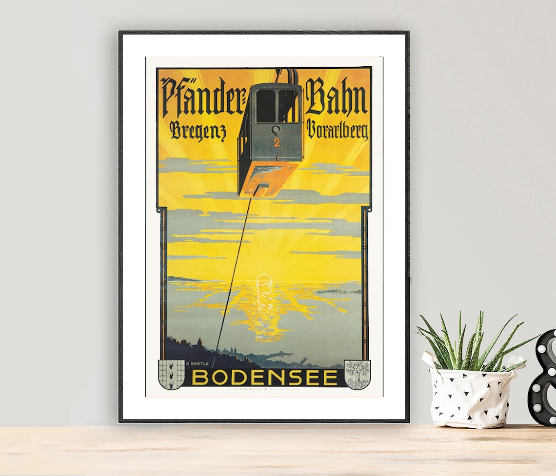 Bodensee Pfander Bahn Suisse Vintage Travel Poster
