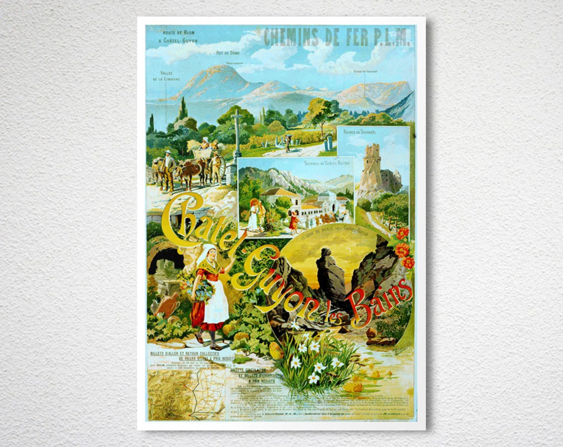 Chatel Guyon Les Bains PLM Vintage French Thermal Spa Poster - Image 2