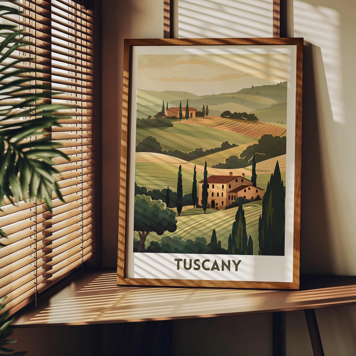 Tuscany Rolling Hills Villa Italy Countryside Cypress Trees Poster - Image 2