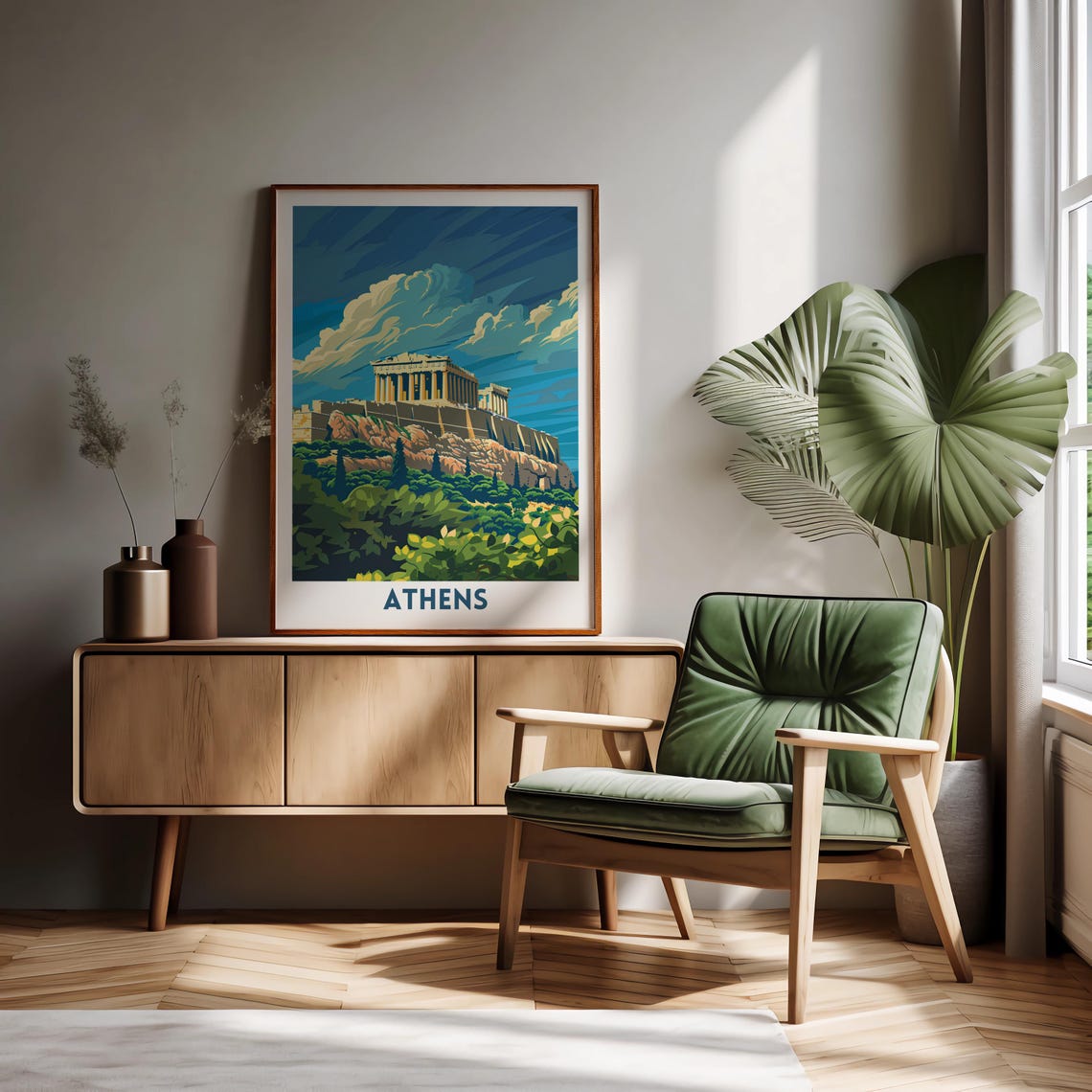 Athens Acropolis Parthenon Greece Ancient Temple Hill Poster - Image 4