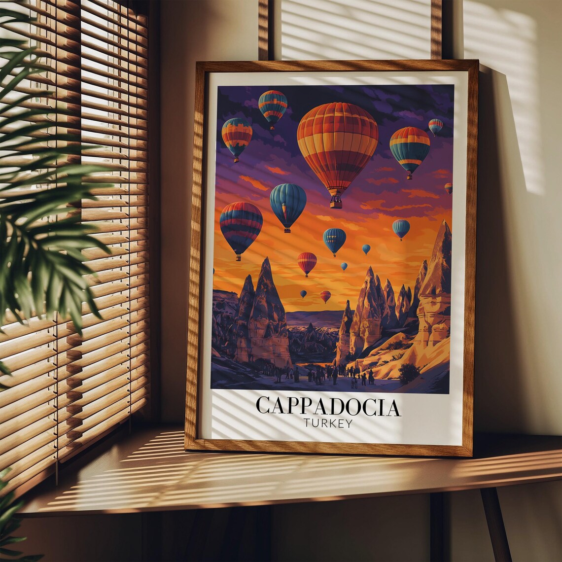Cappadocia Turkey Sunset Sky Full of Hot Air Balloons Poster - Image 3