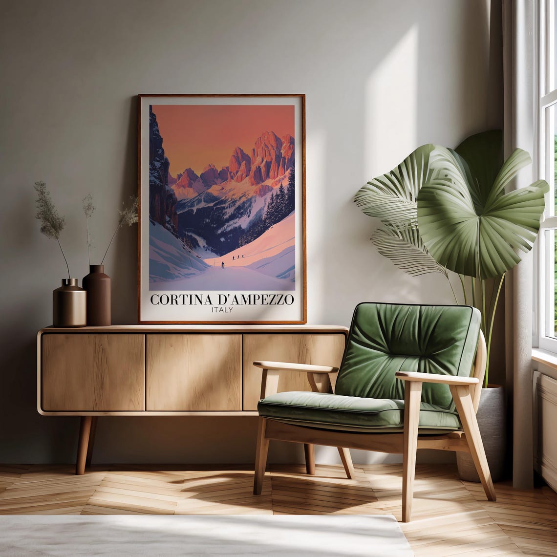 Cortina DAmpezzo Italy Glowing Dolomite Peaks at Sunset Poster - Image 2