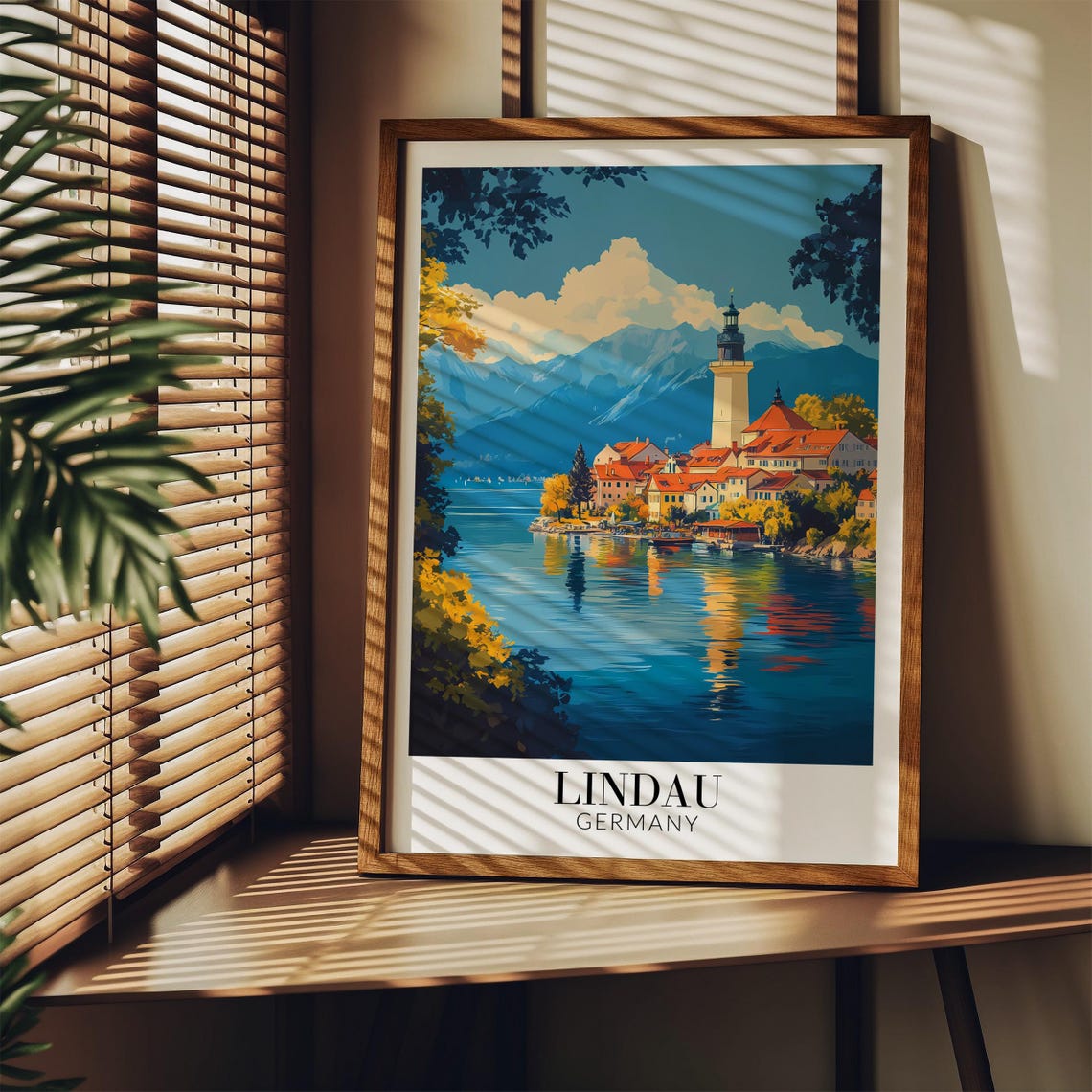 Lindau Lighthouse Lake Constance Sunset Germany Travel Poster - Image 4