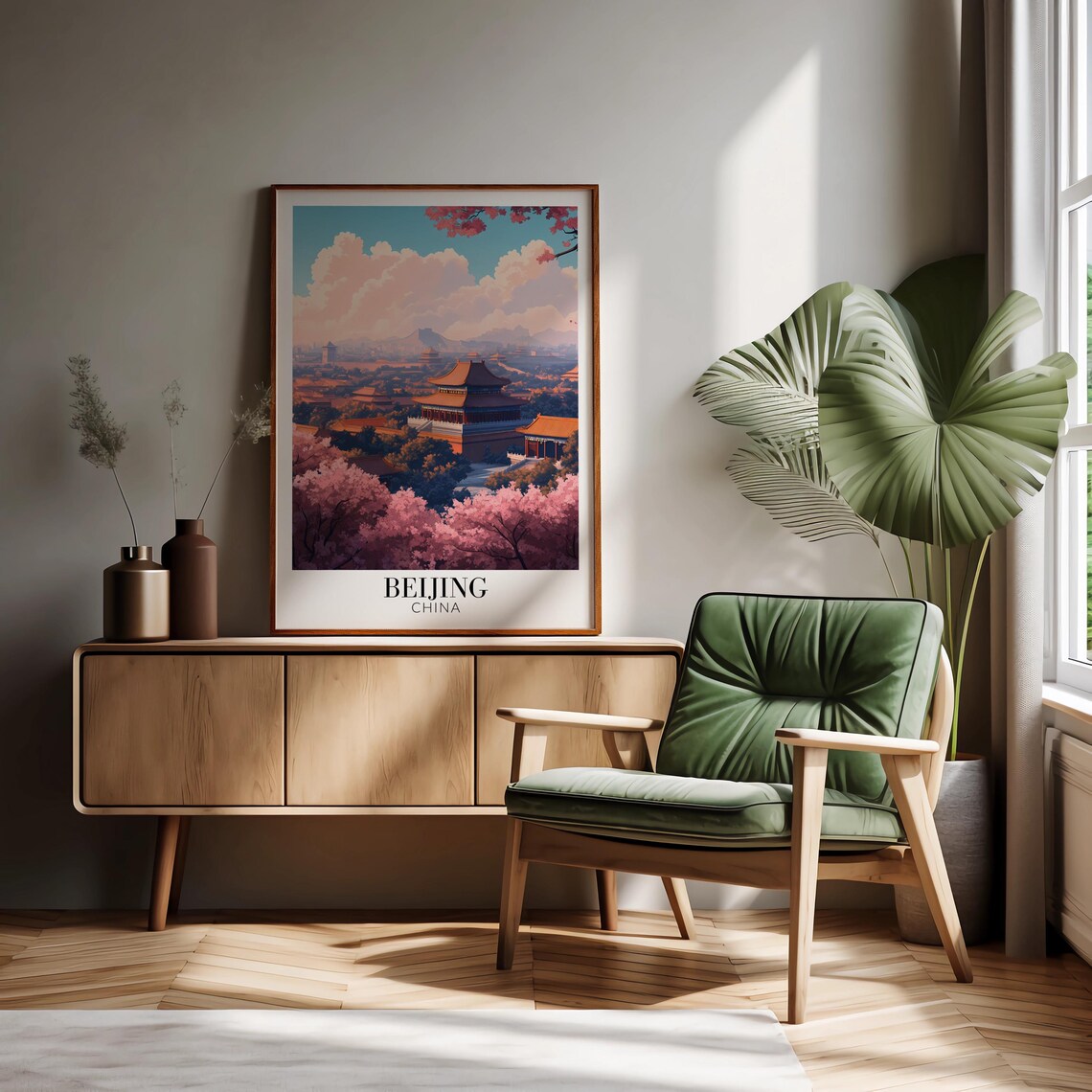 Beijing Forbidden City Spring Blossom Panorama Imperial China Poster - Image 2