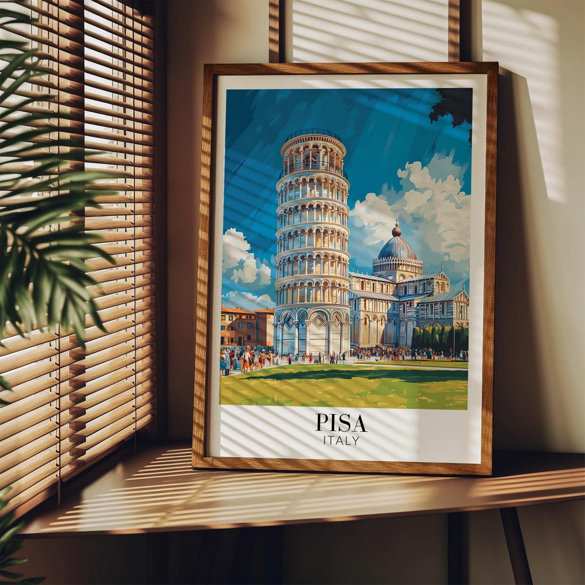 Pisa Leaning Tower Cathedral Square Summer Crowd Travel Poster - Image 4