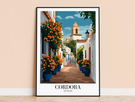 Cordoba Print Spain Travel Wall Art City Poster Framed Or Unframed Home Decor Wedding And Housewarming Gift Personalised