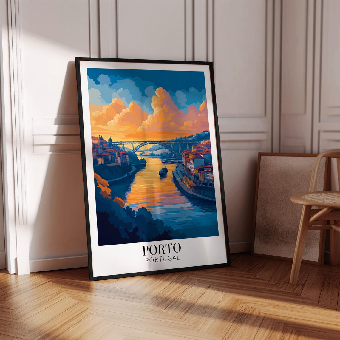 Porto Douro River Dom Luis Bridge Sunset Cityscape Travel Poster - Image 3