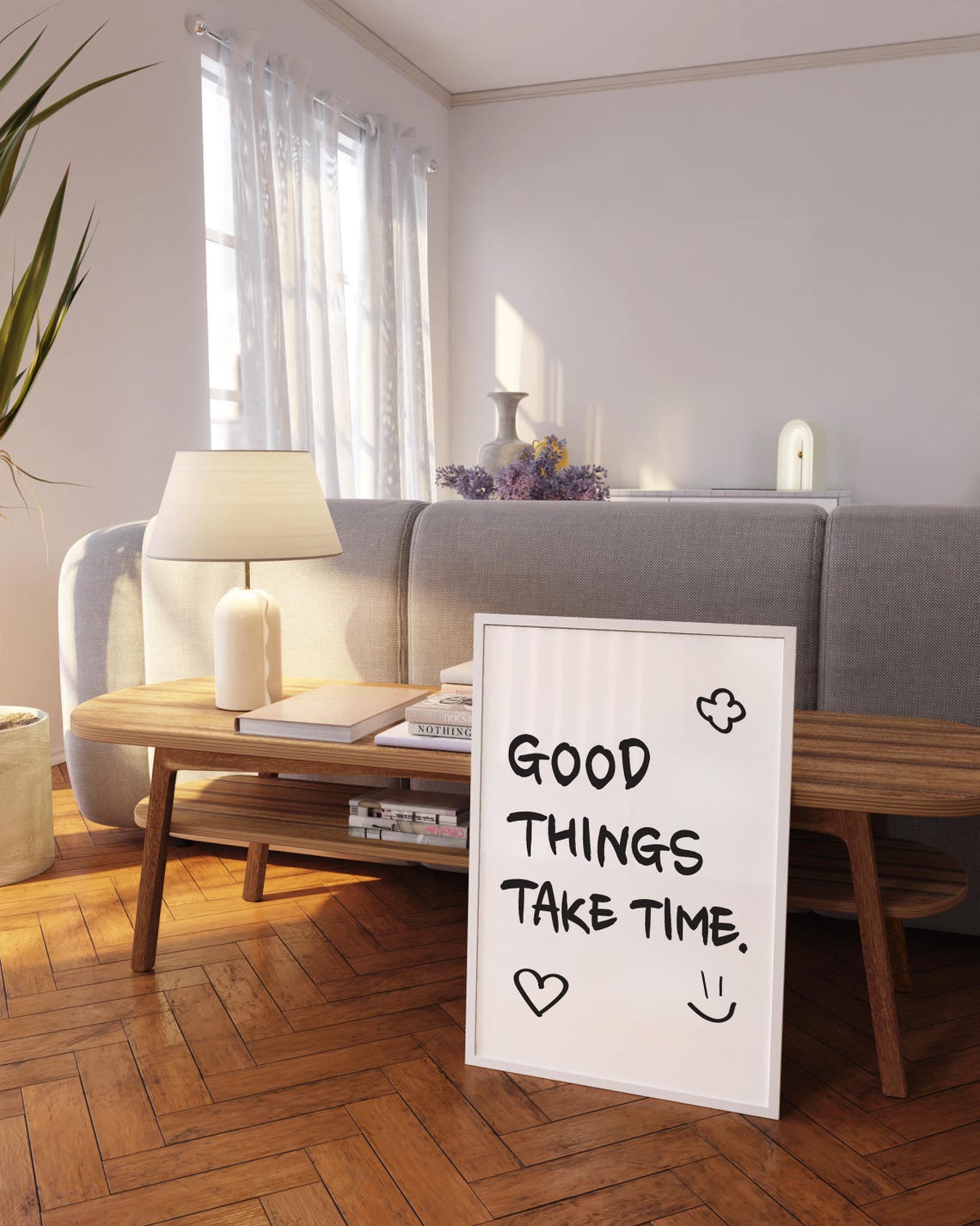 Good Things Take Time Handwritten Motivational Quote Wall Poster - Image 3