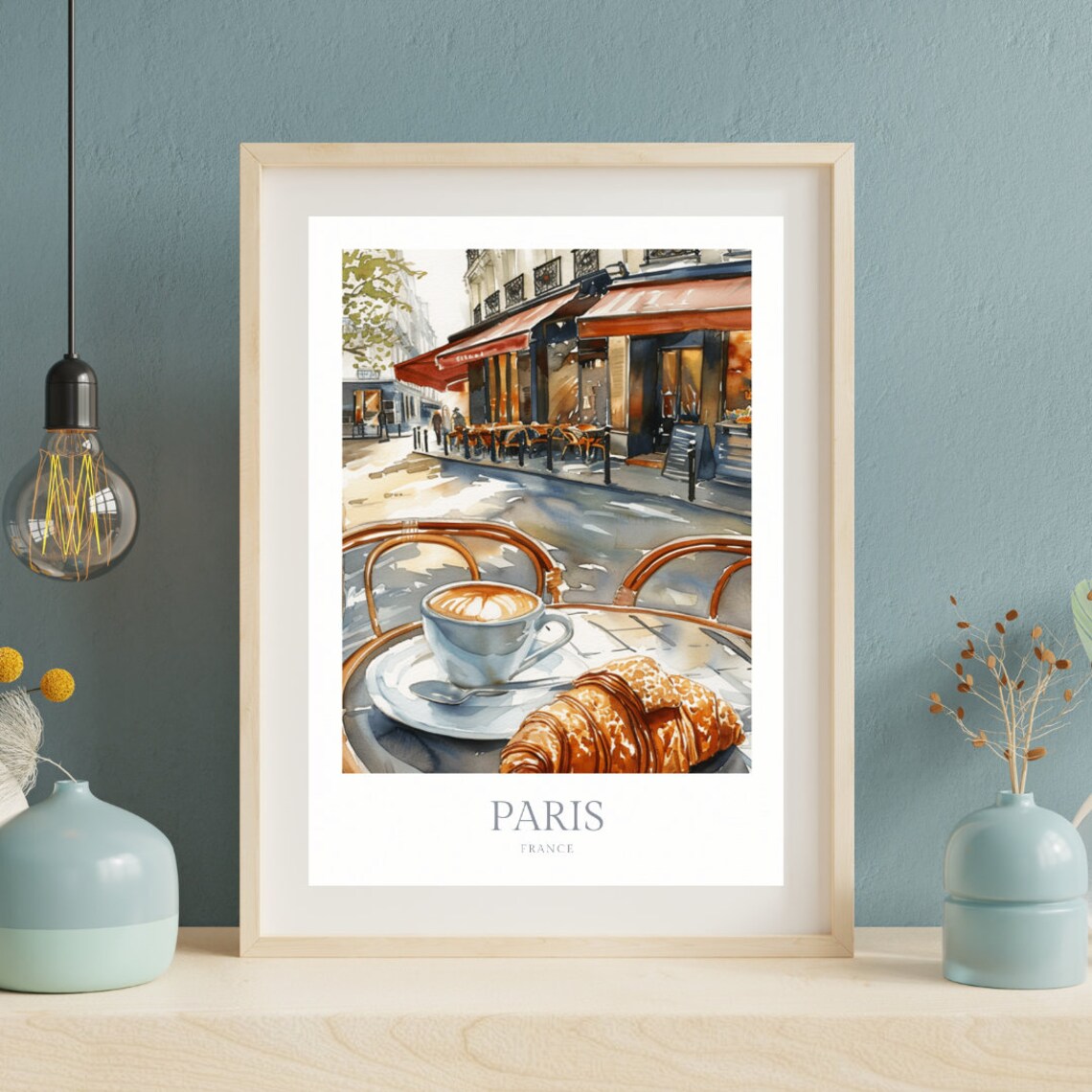 Paris France Watercolor Art Print, Travel Poster - Image 2