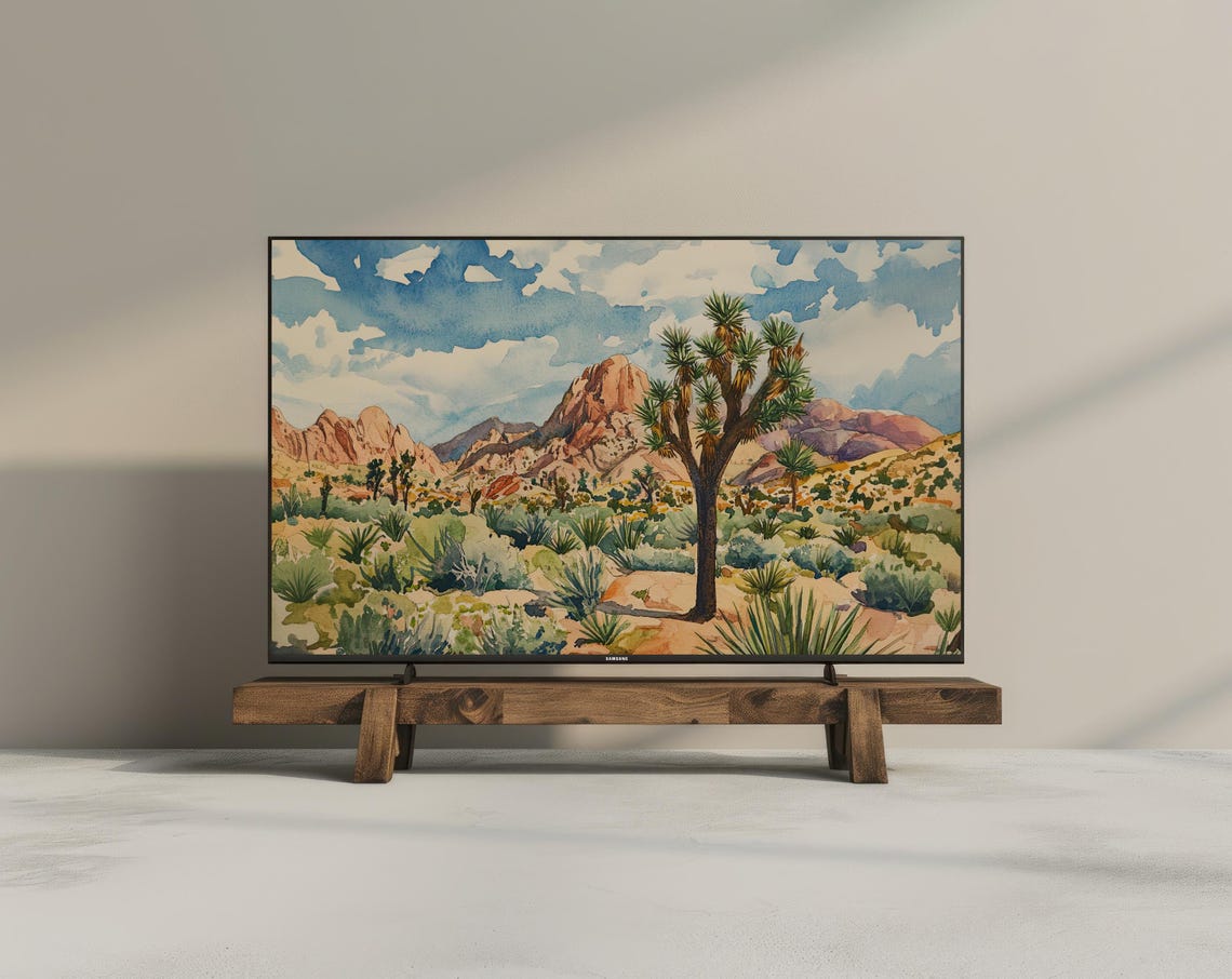 Joshua Tree National Park Desert Watercolor Morning Sky Wall Art - Image 3
