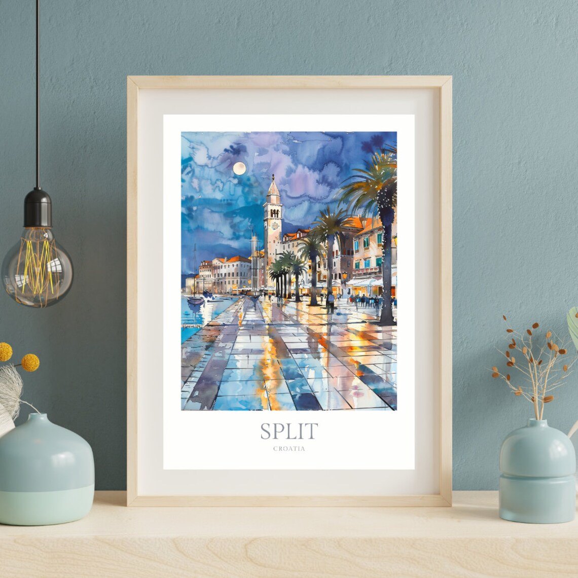 Split Croatia Watercolor Travel Poster, Home Decor - Image 2