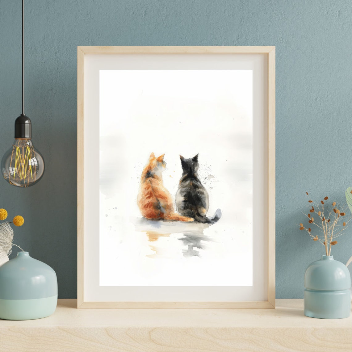 Funny Cats Watercolor Art Print Poster Drawing Wall Art Print Home Decor Meow Printing - Image 3