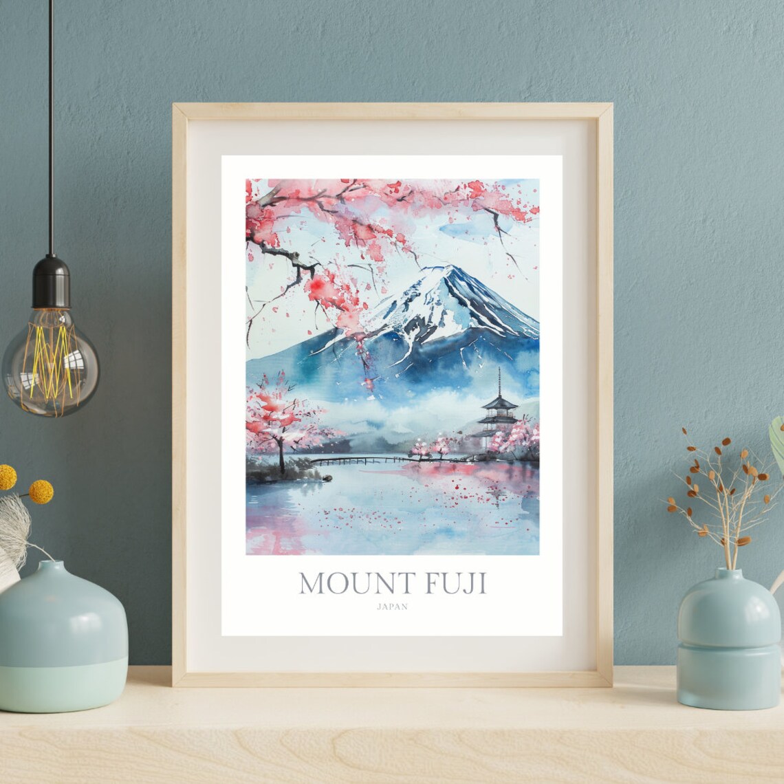 Mount Fuji Japan Watercolor Poster, Travel Art - Image 2