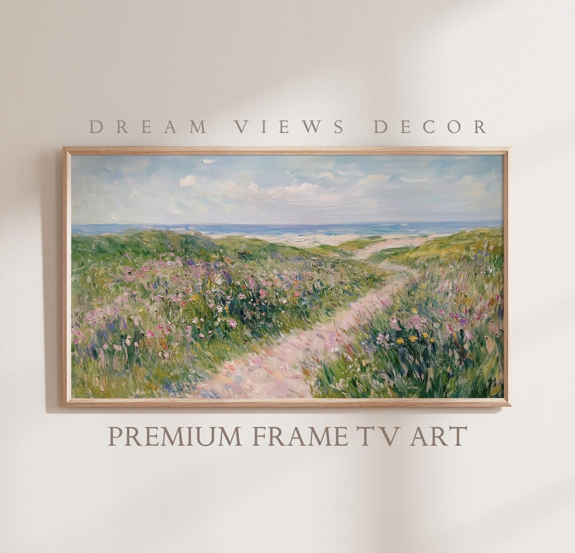 Spring Meadow Wildflower Coastal Beach Landscape Art Print