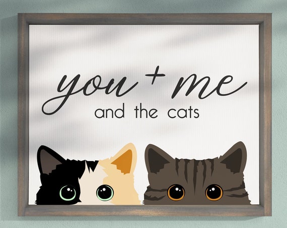 You, Me and the Cats Personalized Cat Art Print