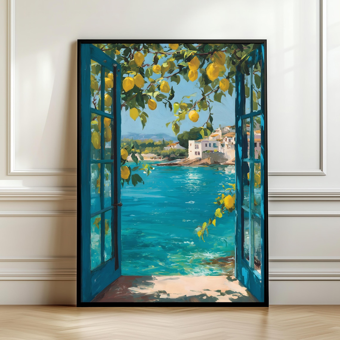 Mediterranean Lemon Tree Window View Art Print