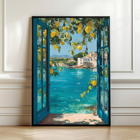 Mediterranean Lemon Tree Window View Art Print
