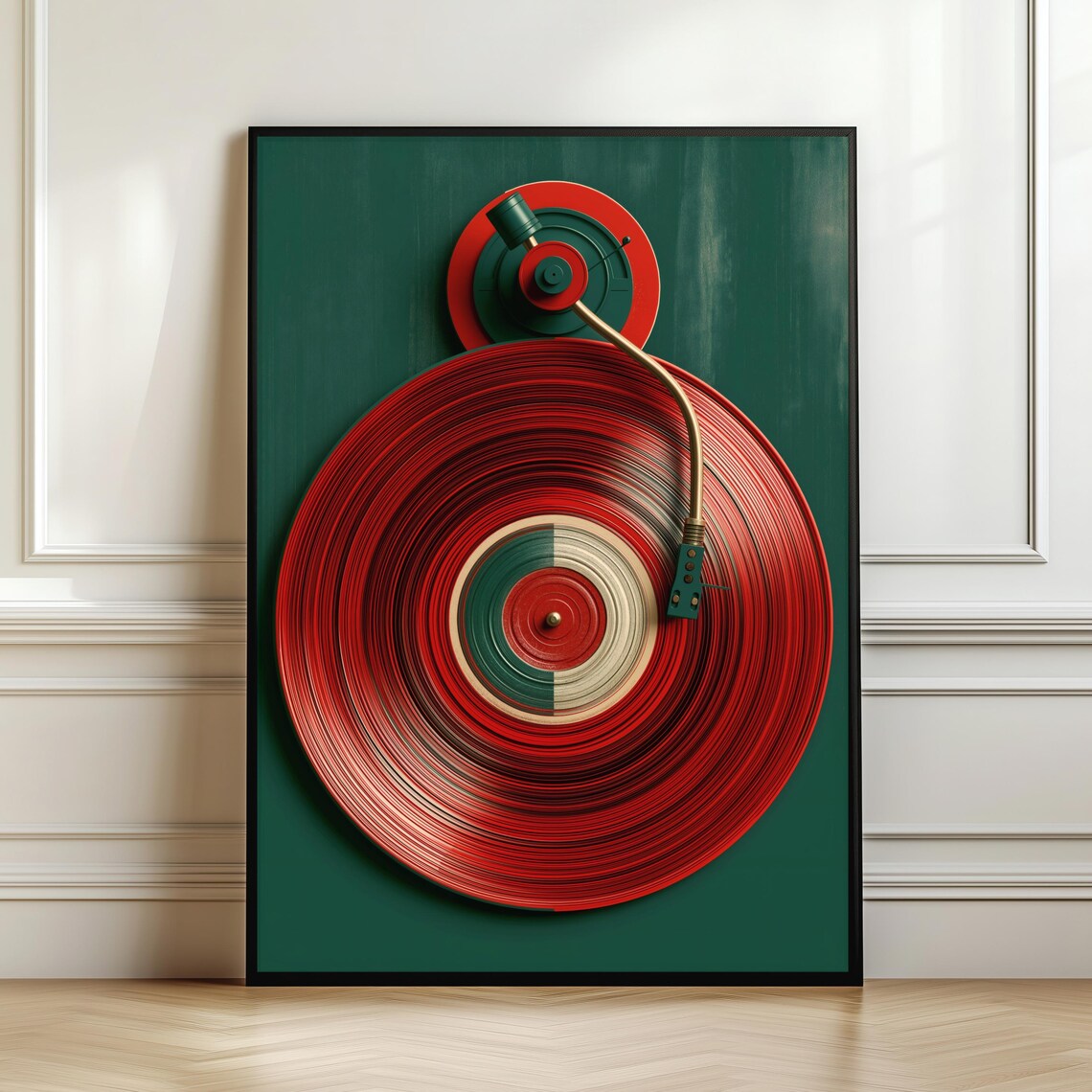 Record Player Wall Art, Minimalist Vinyl Poster