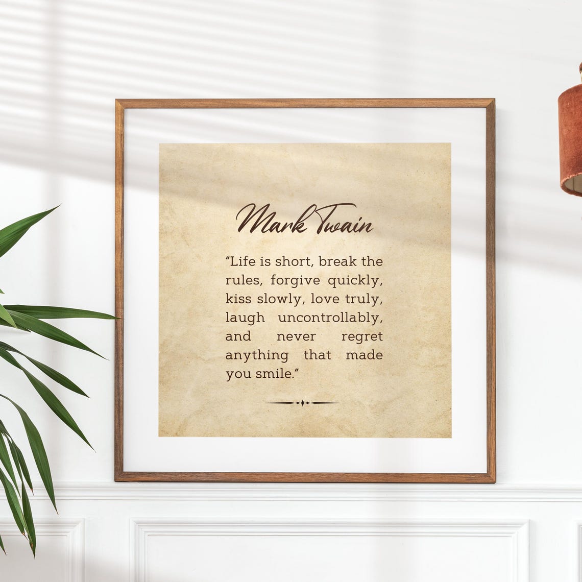 Mark Twain Life Is Short Break the Rules Inspirational Quote Print - Image 3