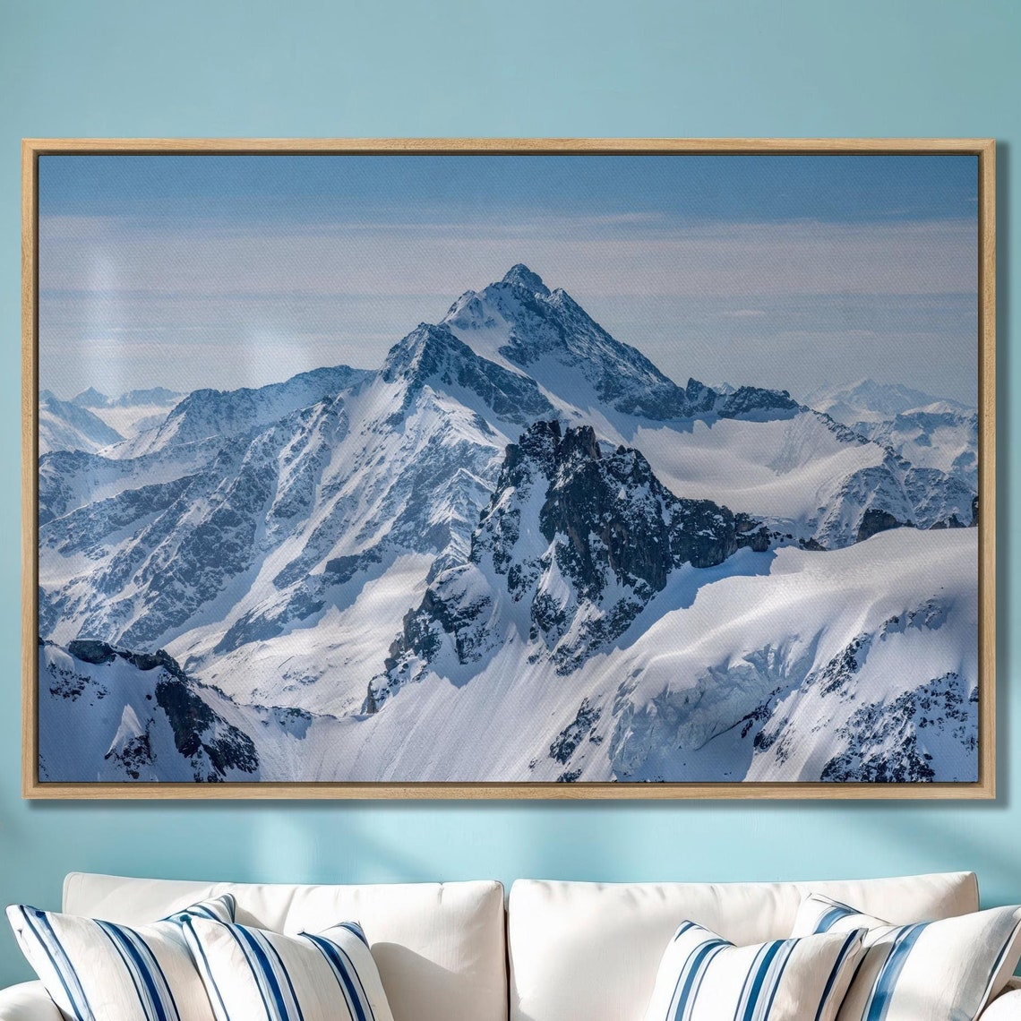 Snow-Capped Alpine Peak Panoramic Winter Mountain Photo Poster