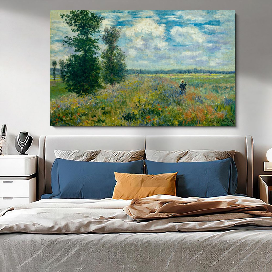 Monet Poppies Near Argenteuil Meadow Wildflowers Impressionist Poster - Image 2