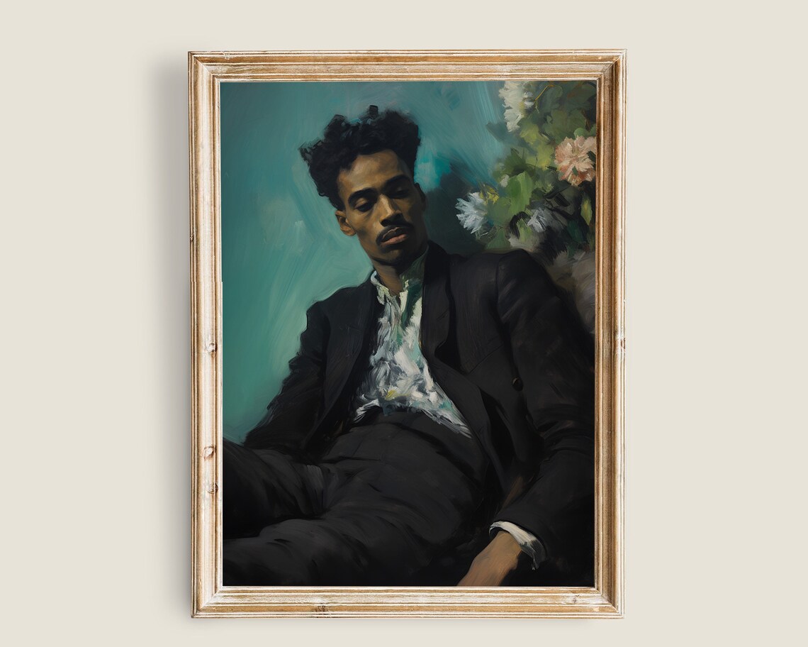Black People Vintage Gentleman Portrait Art Print