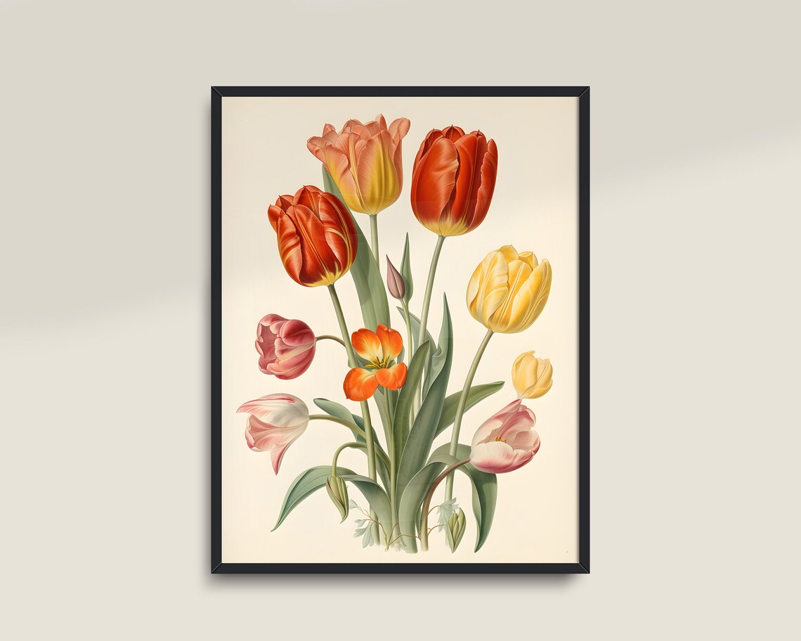 Moody Floral Painting Vintage Botanical Art Print - Image 3
