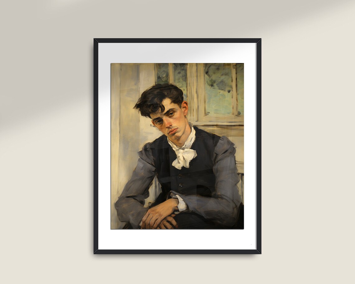 Men Portrait Vintage Art Print, Dark Academia - Image 2