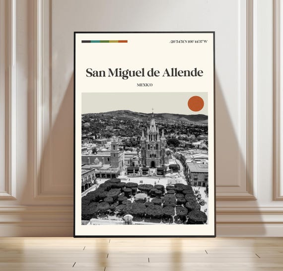 San Miguel De Allende Poster Mexico Travel City Gift Landscape Print