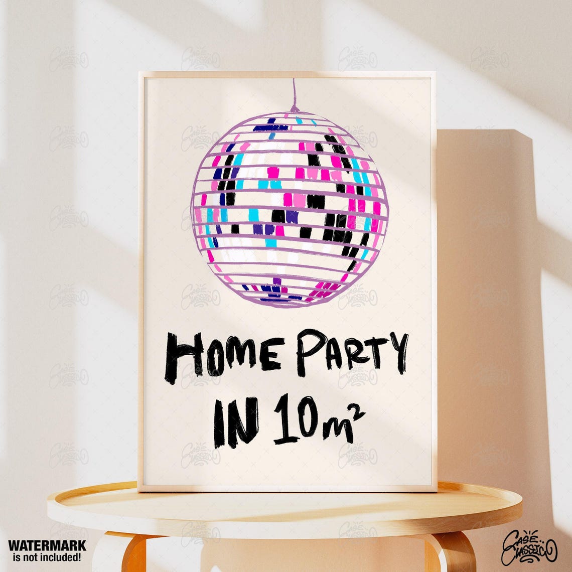 Disco Ball Print Funny Minimalist Indie Room Decor