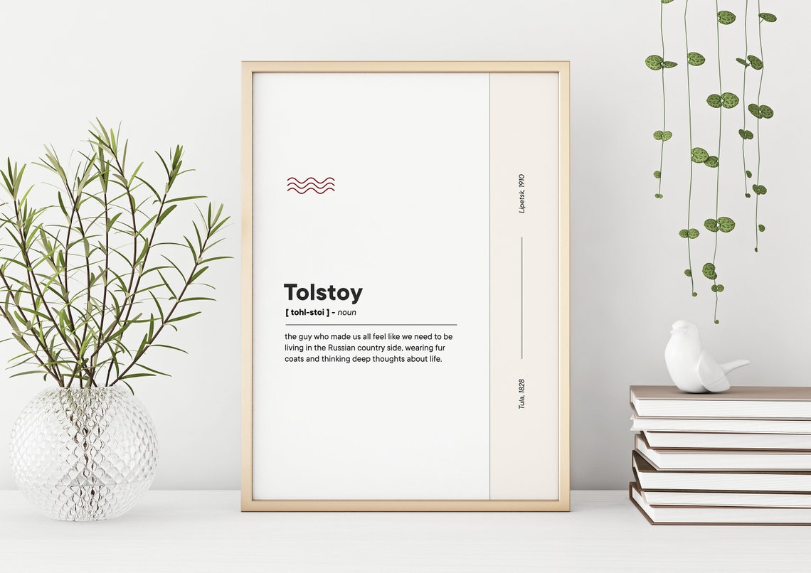 Tolstoy Funny Dictionary Definition Humorous Literature Decor Poster - Image 2