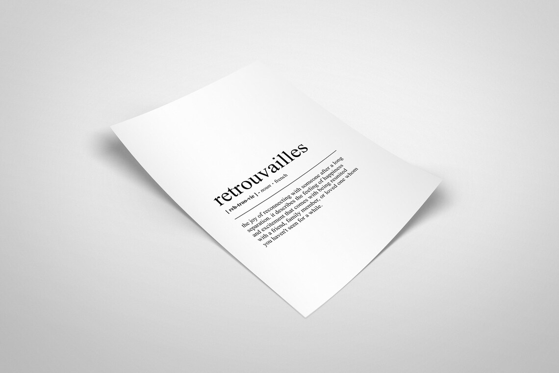 Retrouvailles Funny Definition Art Print, French Wall Art - Image 2