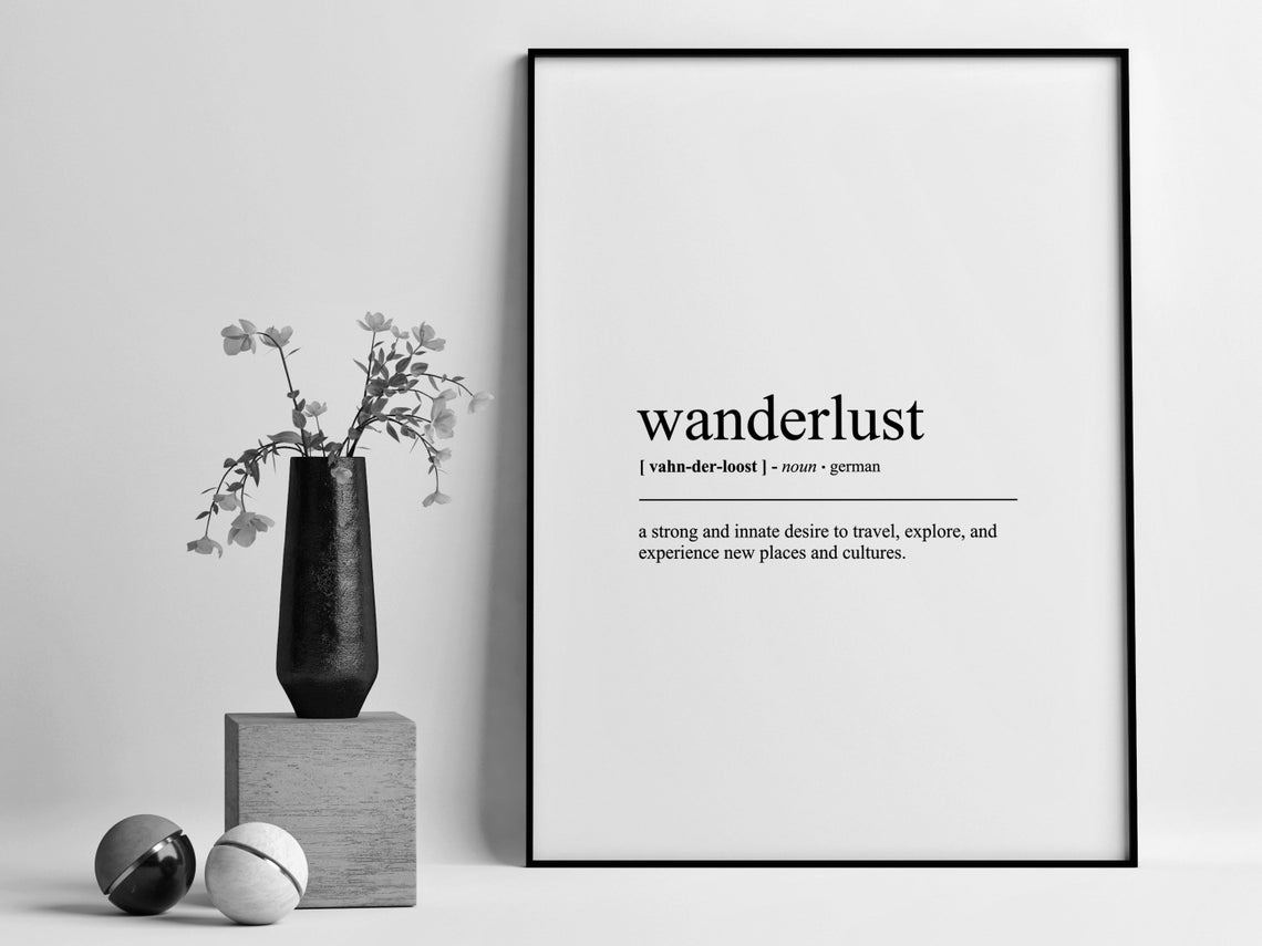 Wanderlust Definition Minimalist Dictionary Poster Travel Decor - Image 2