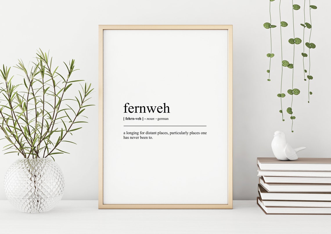 Fernweh German Typography Word Definition Minimalist Dictionary Poster - Image 3
