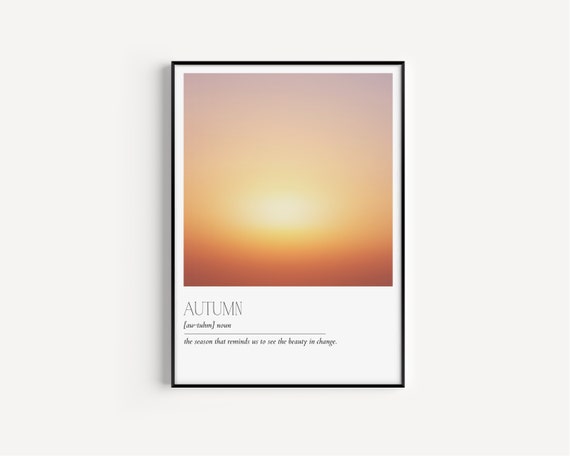 Autumn Definition Minimalist Typography Art Print