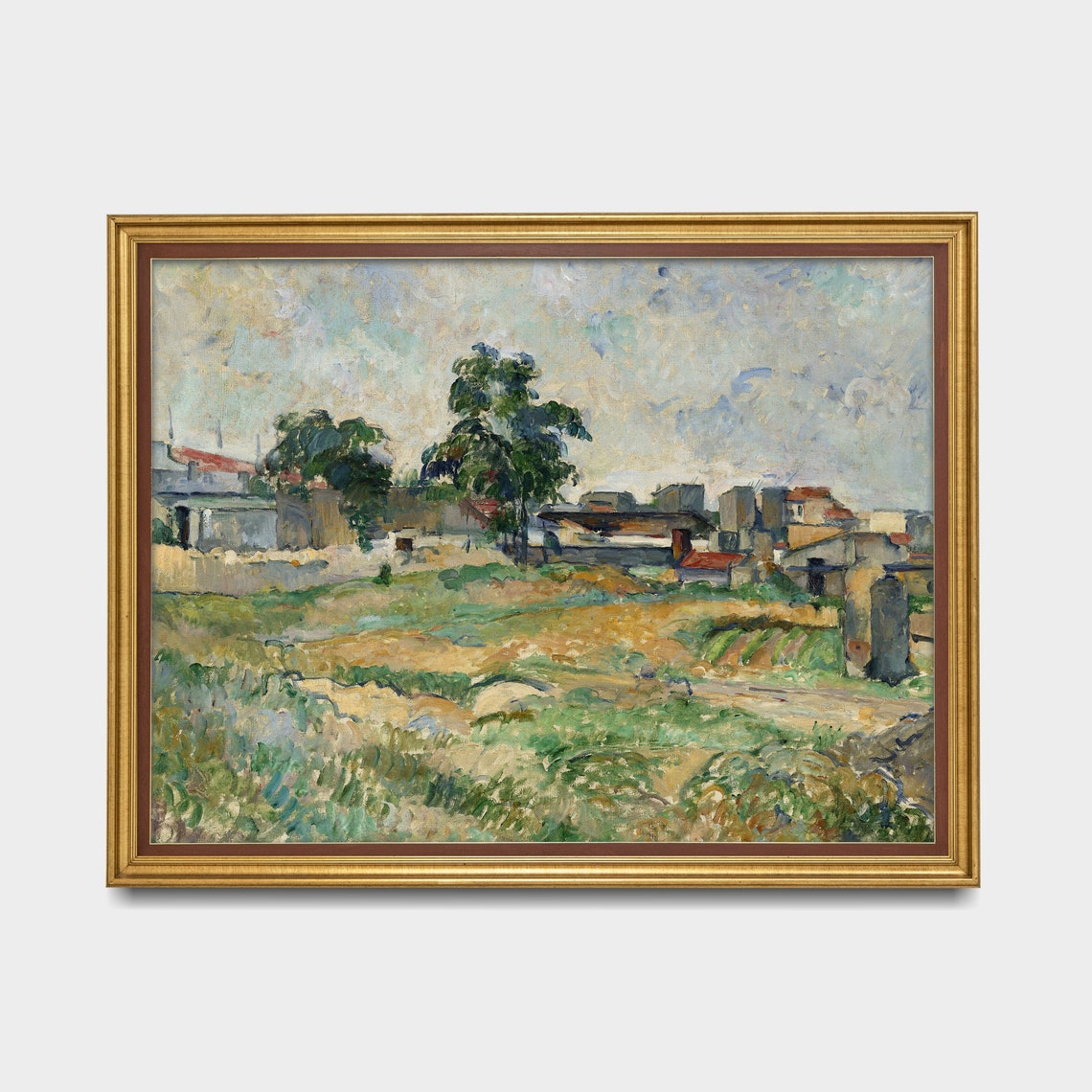 Impressionist Village Landscape With Stone Houses and Trees Poster - Image 4