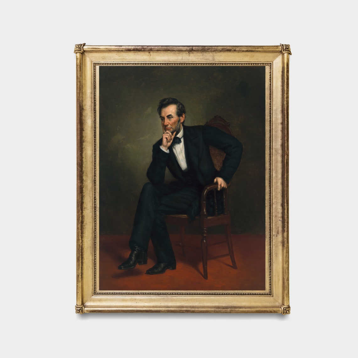 Seated Abraham Lincoln Pensive Vintage Presidential Portrait Poster - Image 3
