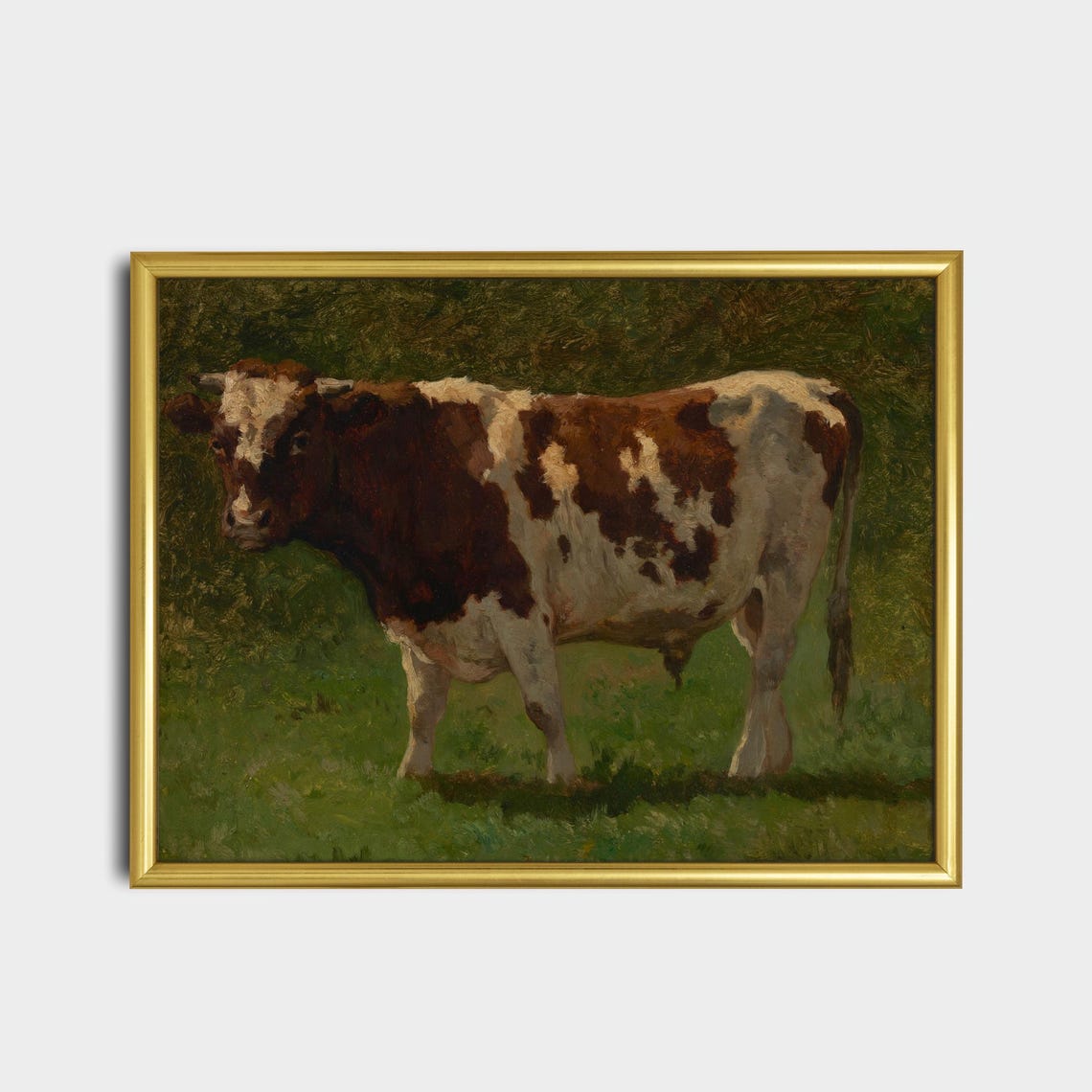 Printed And Shipped Vintage Animal Print Antique Bull Painting Farm Animal Art Farmhouse Decor Fine Art Physical Art Print - Image 2
