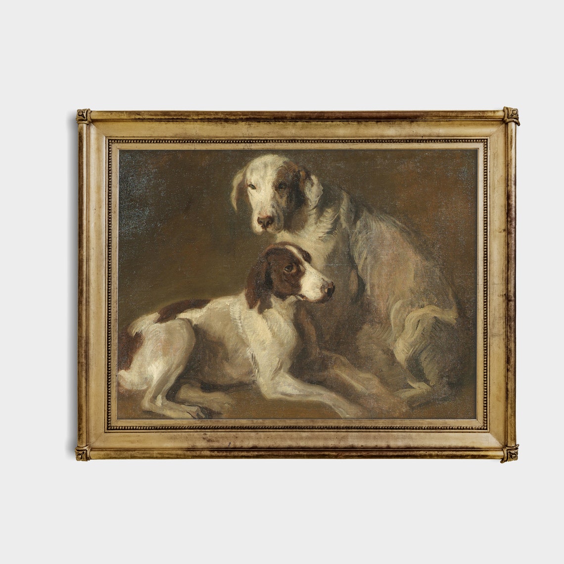 Printed And Shipped Vintage Dogs Painting Antique Animal Print Dog Portrait Moody Rustic Art Farmhouse Decor Animal Lover Gift - Image 4