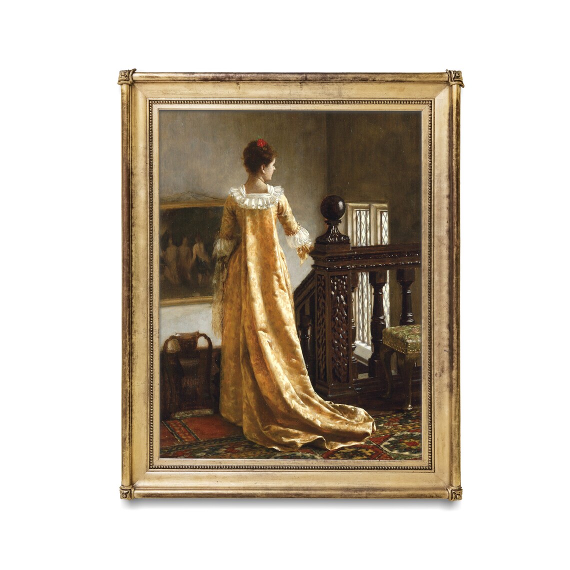 Victorian Lady Vintage Portrait Oil Painting Print - Image 2