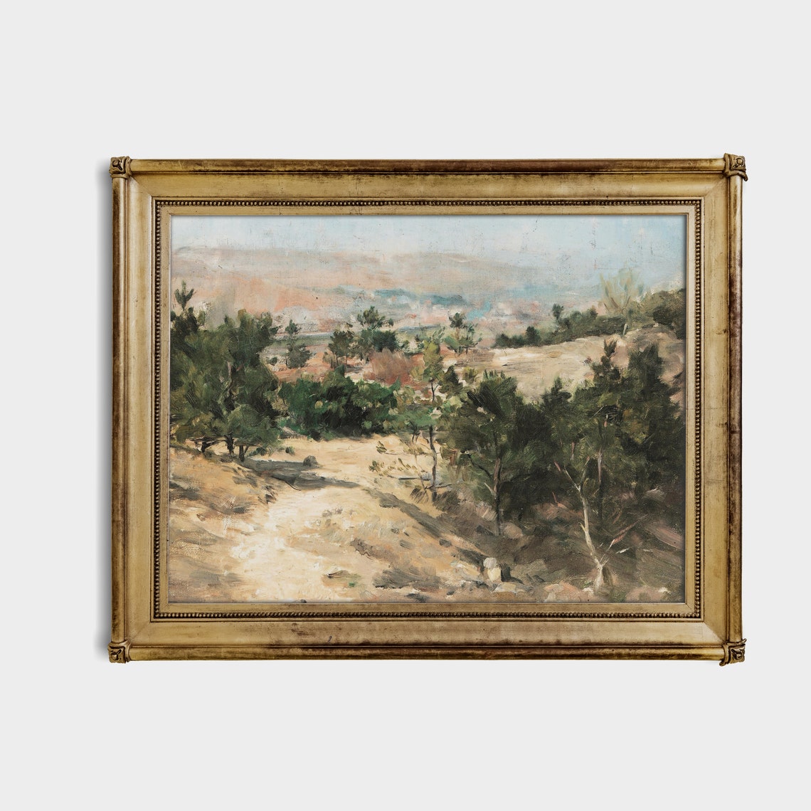 Pine Hills Over a Distant Valley Vintage Landscape Painting Poster - Image 3