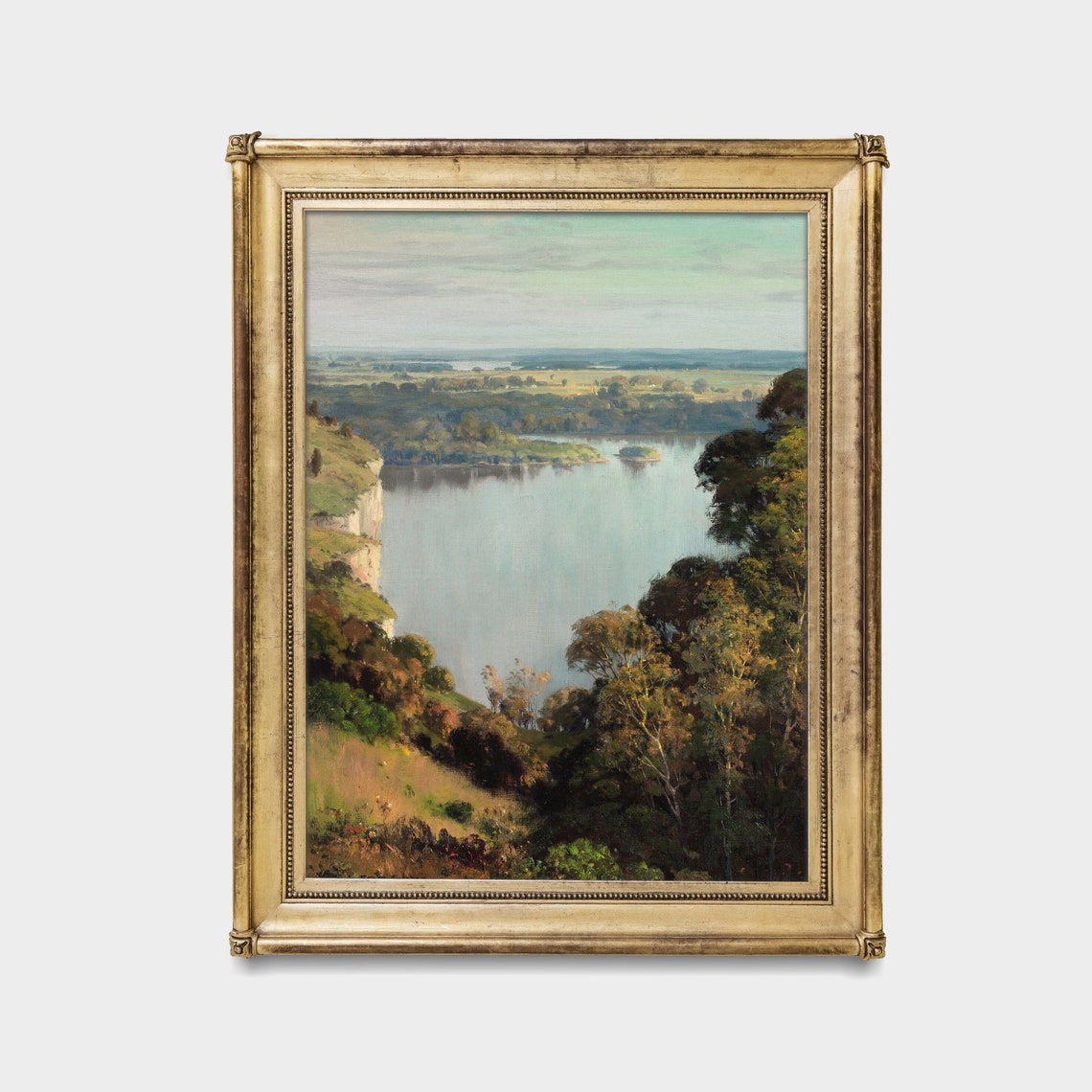 River View From a Chalk Cliff Vintage Panoramic Landscape Art Poster - Image 2