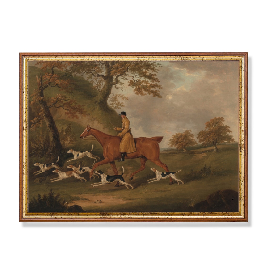 Vintage Horse and Hound Equestrian Wall Art Print