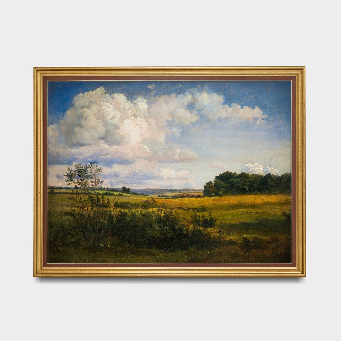 Sunlit Summer Meadows Under Towering Clouds Landscape Poster - Image 5