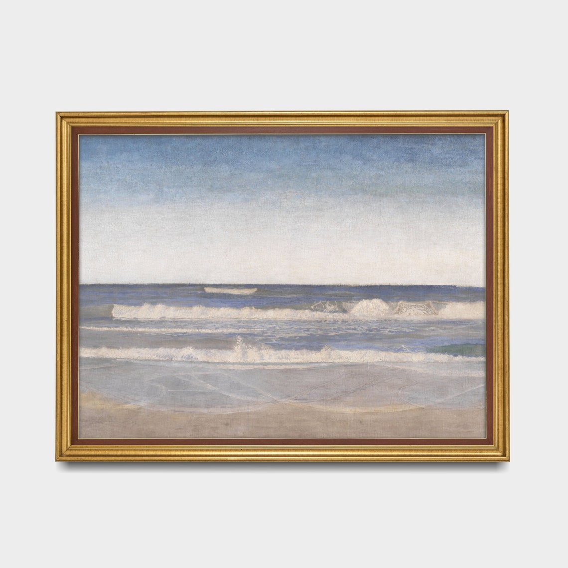 Minimalist Tonalist Seascape of Gentle Waves on a Calm Shore Poster - Image 5