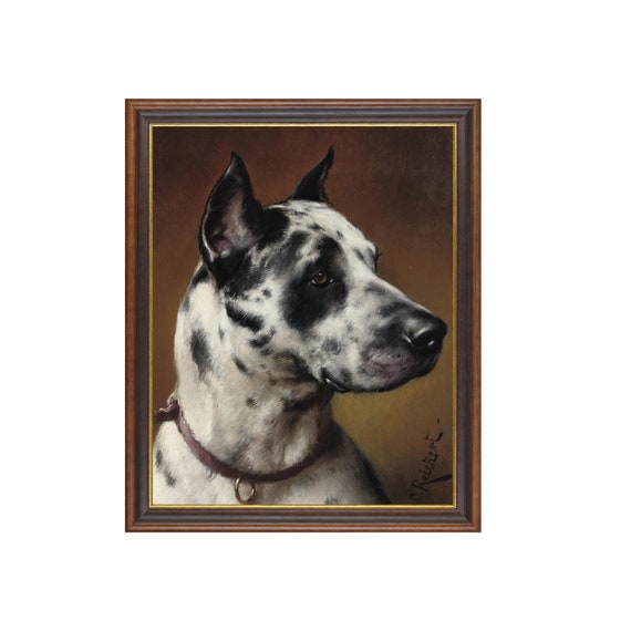 Print And Ship Vintage Dog Portrait Antique Dog Painting Moody Rustic Animal Print Dog Lover Gift Mailed Art Farmhouse Decor