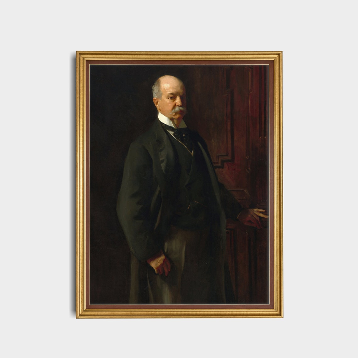 Distinguished Elderly Gentleman Portrait in a Black Suit Poster - Image 4
